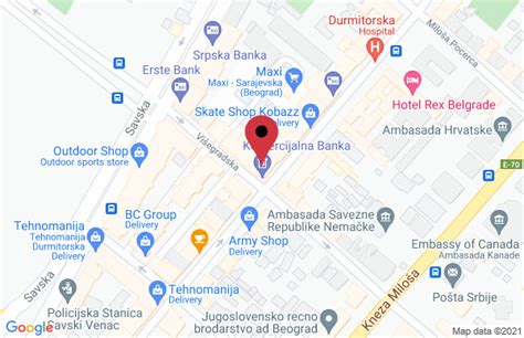 Kontakt Mapa Pekara Jovanovic Adresa Sarajevska Lokacija Beograd