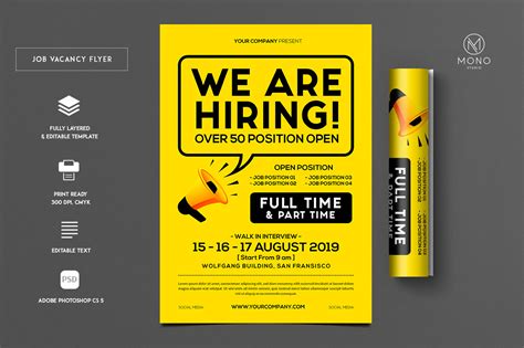 Job Vacancy Flyer Creative Flyer Templates Creative Market