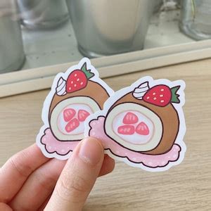 Kawaii Sweets Stickers Cute Stickers, Pink Handmade Die Cut Stickers ...