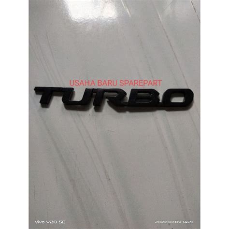 Jual Emblem Tulisan Turbo Hitam Doff Shopee Indonesia