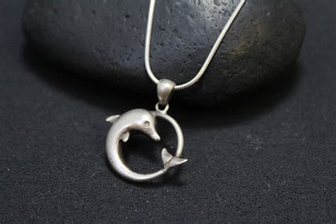 Sterling Silver Dolphin Necklace Dolphin Jewelry Sterling Silver