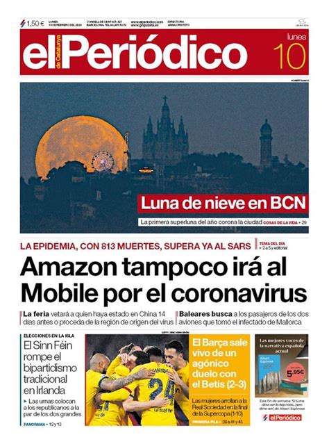 Prensa Hoy Portadas De Los Periódicos Del 10 De Febrero Del 2020