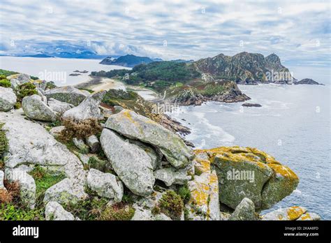 view   cies islands  galicia spain national park