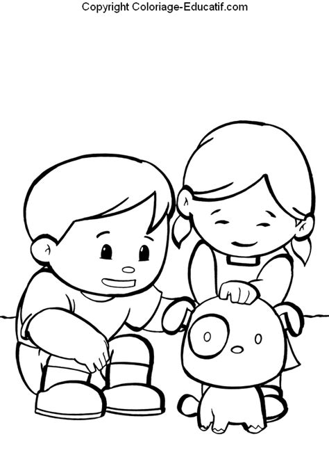 Coloriage Educatif Coloriage Enfant Les Amis De Cl On Coloriage