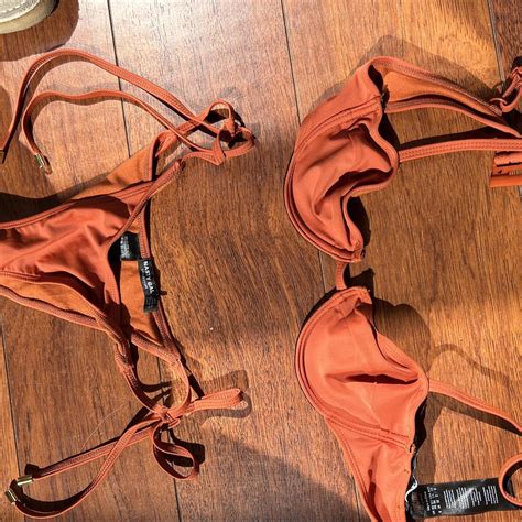 Nasty Gal Burnt Orange Bikini Set Gold Fastenings Depop