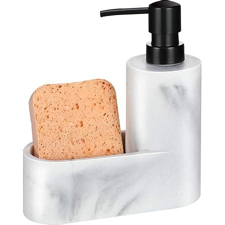 Amazon Zccz Soap Dispenser With Sponge Holder Marble Look Liquid