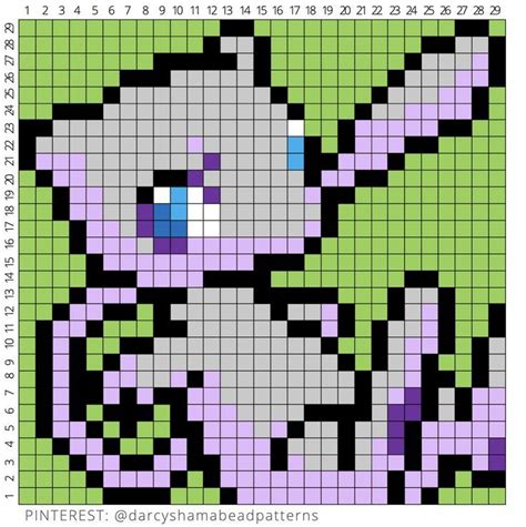 Mew Pattern X Pixel Art Pokemon Pixel Art Grid Pixel Art