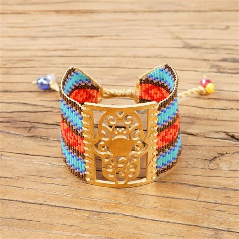 Go2boho Pulsera Miyuki Nativa Para Mujer Brazalete De Cuentas Tejidas