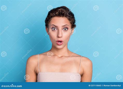 Photo Of Impressed Shocked Young Lady Wear Beige Top Open Mouth Bad