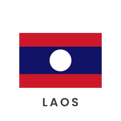 Premium Vector Flag Of Laos Isolated On White Background