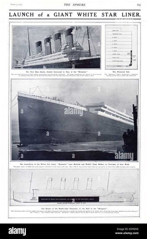 1914 La Esfera Lanzamiento Del Hmhs Britannic Fotografía De Stock Alamy