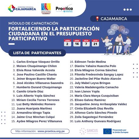 Proética on Twitter Cajamarca muchas gracias Ya contamos con la