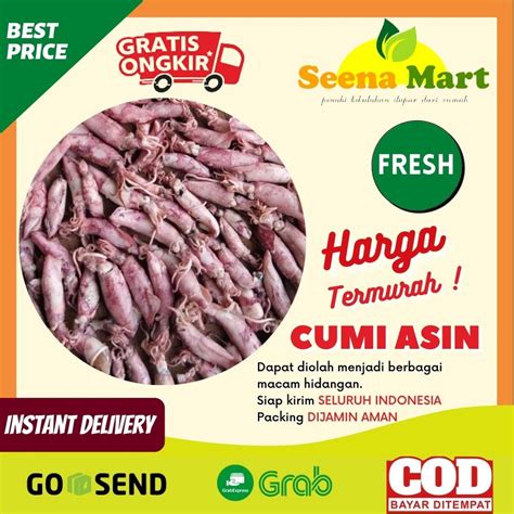 Jual Cumi Kering Asin Cumi Telur Asin Baby Squid Fresh Murah 500 Gram