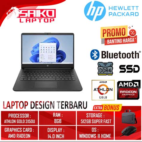 Jual Laptop Murah HP 14s AMD Athlon Silver Athlon Gold 3050U 3150U