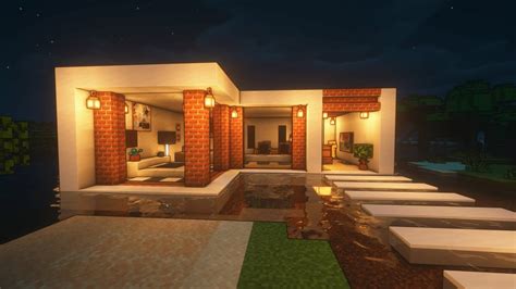 Minecraft Modern Beach House How To Build Small Modern House YouTube