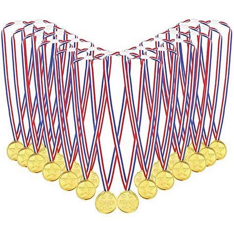 Caydo 72 Pcs Kids Childrens Gold Plastic Winner Award Medals