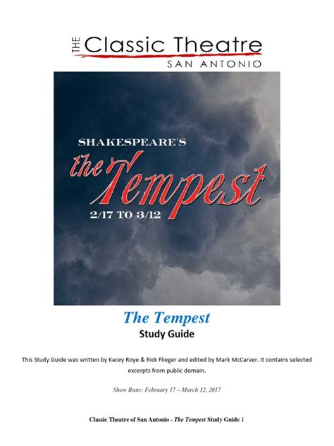 The Tempest Study Guide Pdf The Tempest