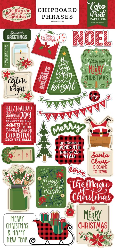 The Magic Of Christmas 6x13 Chipboard Phrases Echo Park Paper Co