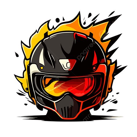 Helm Motor Desain Ilustrasi Gaya Helm Clipart Stiker Dalam Kartun Gaya