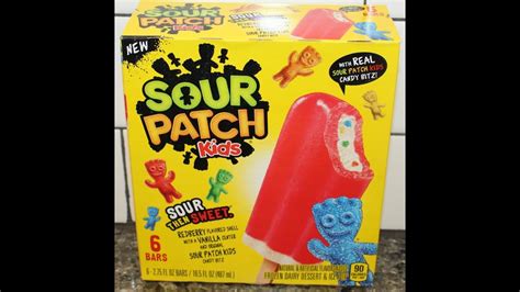 Sour Patch Kids Frozen Dairy Dessert And Ice Pops Raspberry Shell With