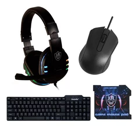 Combo Gamer En Teclado Mouse Optico Diadema Rgb Pad Cuotas