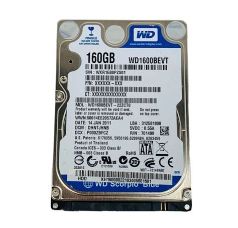 WD 160GB WD1600BEVT 5400RPM 8MB SATA 2.5" Laptop HDD Blue - Ships FAST ...