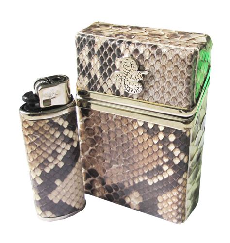 เป็นสินค้าขายดี Genuine Leather กล่องใส่บุหรี่หุ้มด้วยหนังงูเเท้ลวดลาย ...