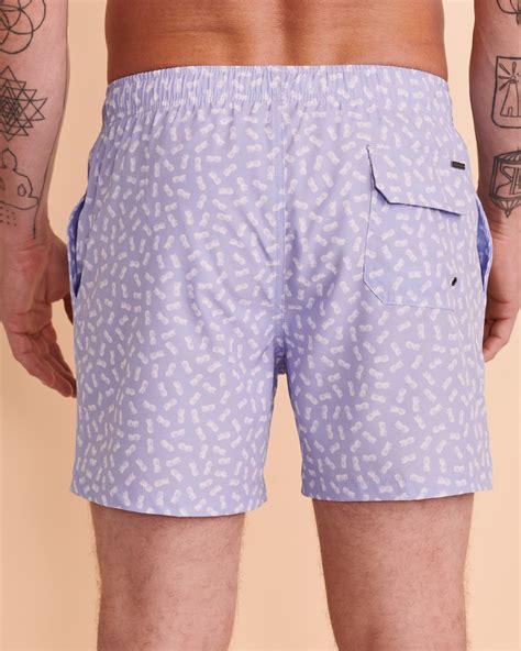 VINTAGE SUMMER PINEAPPLE Volley Swimsuit Lavender Print Bikini Village