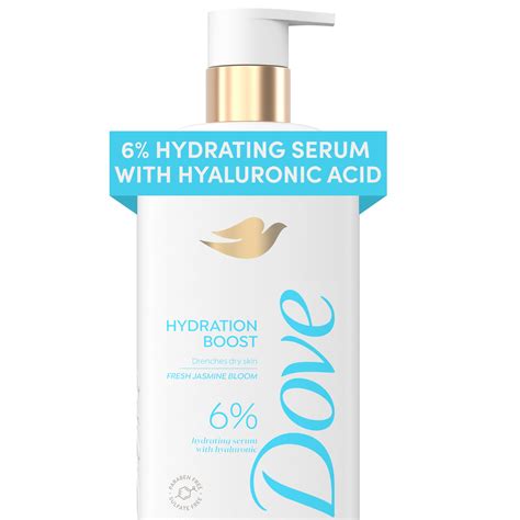 Dove Serum Body Wash Hydration Boost actively drenches dry skin with