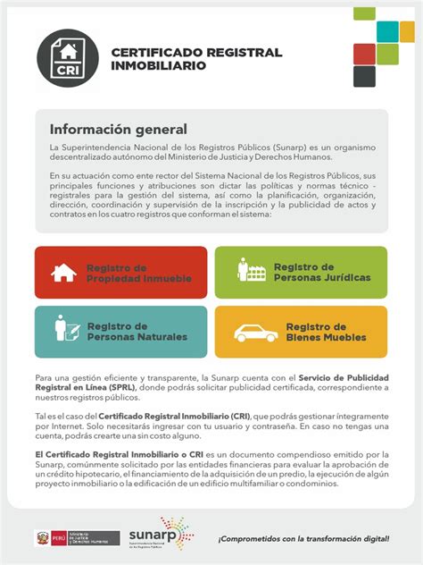 Certificado Registral Inmobiliaria Cri Información General Pdf