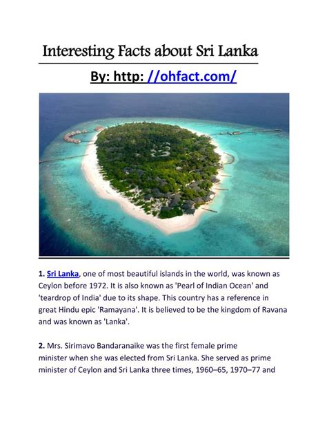 Interesting Facts About Sri Lanka By Divyanka Beniwal Issuu