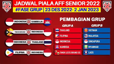 Jadwal Piala Aff Senior 2022 Timnas Indonesia Vs Thailand Piala Aff