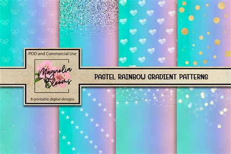 Pastel Rainbow Gradient Designs Graphic by Magnolia Blooms · Creative ...