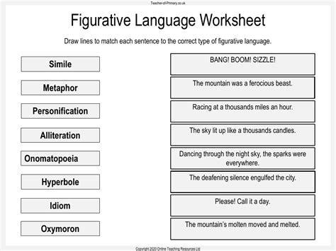 Free Printable Figurative Language Worksheets Worksheets Library