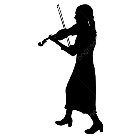 Violinist Silhouette Png Free Silhouettes A Musician Violinist Playing