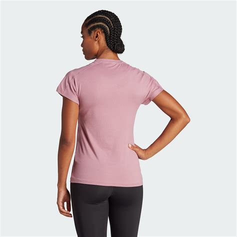 Adidas Aeroready Train Essentials Minimal Branding V Neck Tee Pink