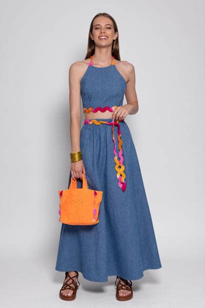 Janina Set Denim And Tie And Dye Rickracks Sundress Fr