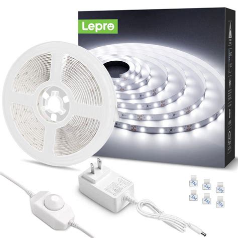 Lepro LEDテープライト ストリップライト 昼光色 6000k 無段階調光 ledテープ 5m 薄型 切断可能 取付簡単 SMD283