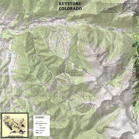 2020 Keystone Ski Area Trails on Topographic Map map by Spirited ...