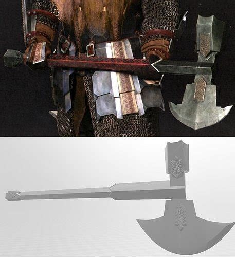 Dwarf Warrior Axe D Model D Printable Cgtrader