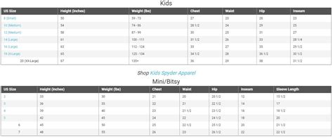 Spyder Kids Size Chart Discount | cpshouston.net