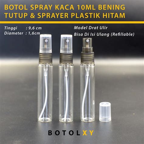 Jual Botol Spray Kaca Ml Bening Transparan Lebar Refillable Perfume