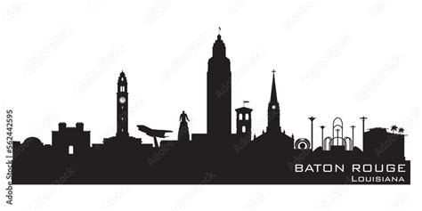 Baton Rouge Louisiana city skyline vector silhouette Stock Vector ...