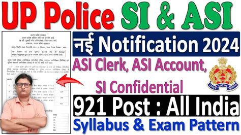 Up Police Si Asi Recruitment 2024 Notification Out For 921 Post