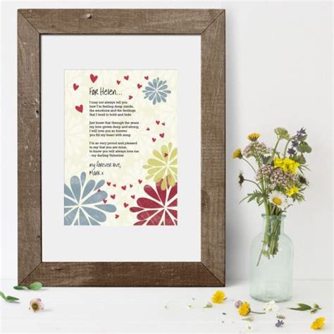 Personalised Poem Art Prints Custom Designed Love Poem Print Designs