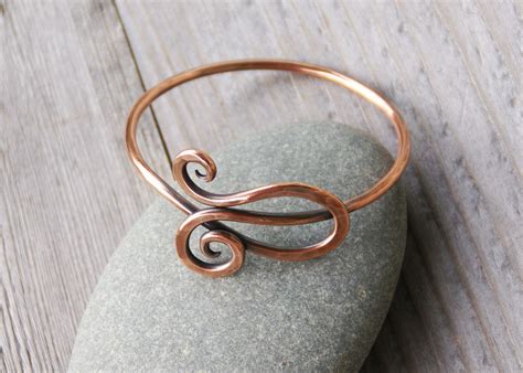 Adjustable copper bracelet in 2024 | Handmade wire jewelry, Wire