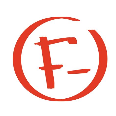 Grade Result F Minus Fail Red Letter In Circle Vector Art At