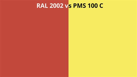 Ral 2002 Vs Pms 100 C Ral Colour Chart Uk