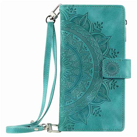 Dteck Wallet Case For Samsung Galaxy S9 Embossed Floral Case Crossbody Strap For Women And Men