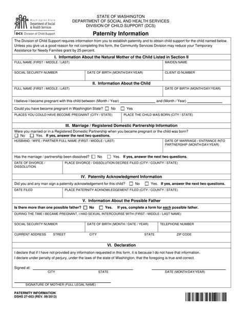 Dshs Form 27 053 Fill Out Sign Online And Download Printable Pdf